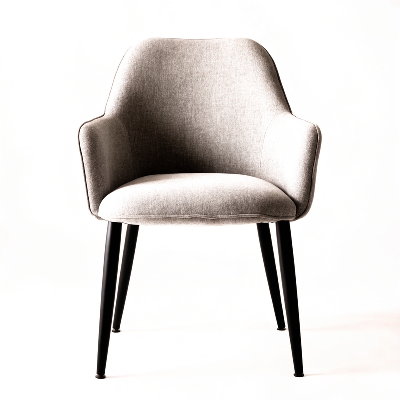 Fauteuil scandinave en tissu gris clair